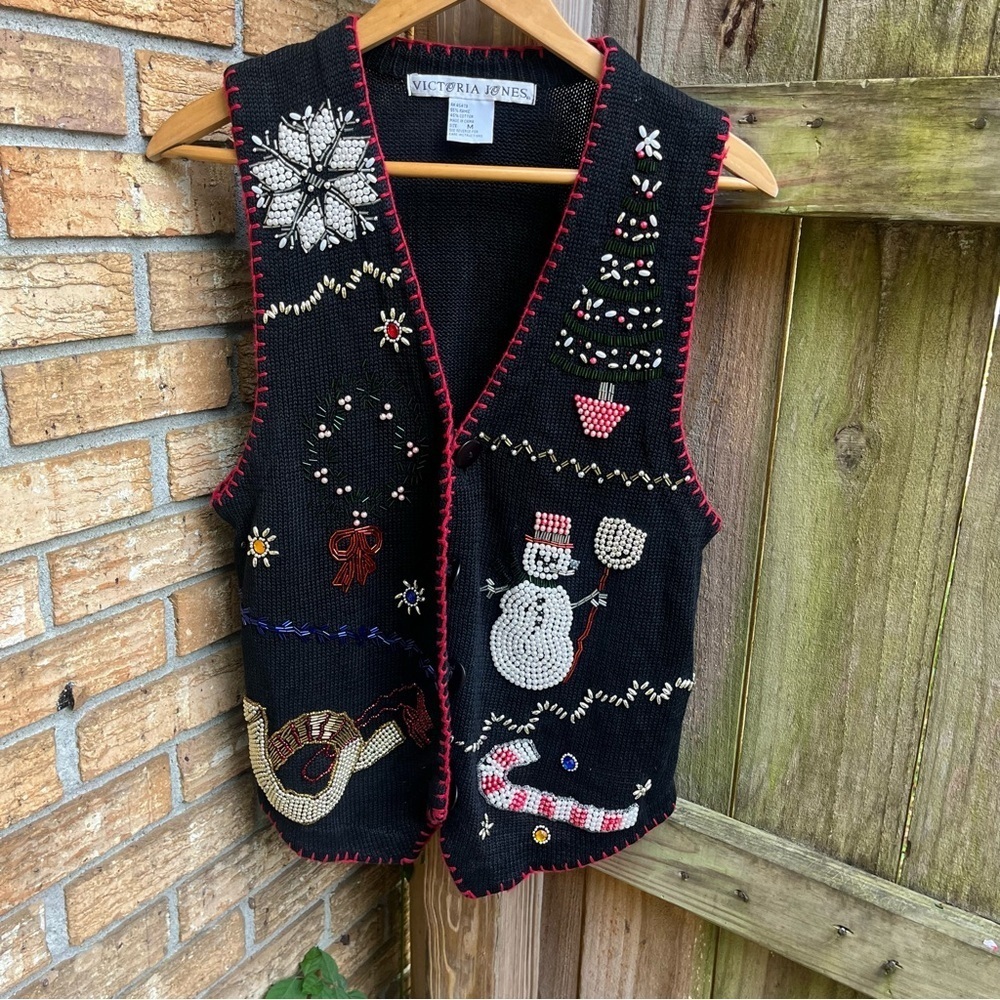 Victoria Jones Woman Black Festive Cardigan